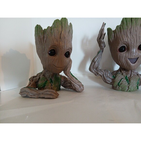 (3)Groot Marvel Guardian Of The Galaxy Baby GROOT FLOWER POT PLANTERS Green-Gray - Picture 3 of 16